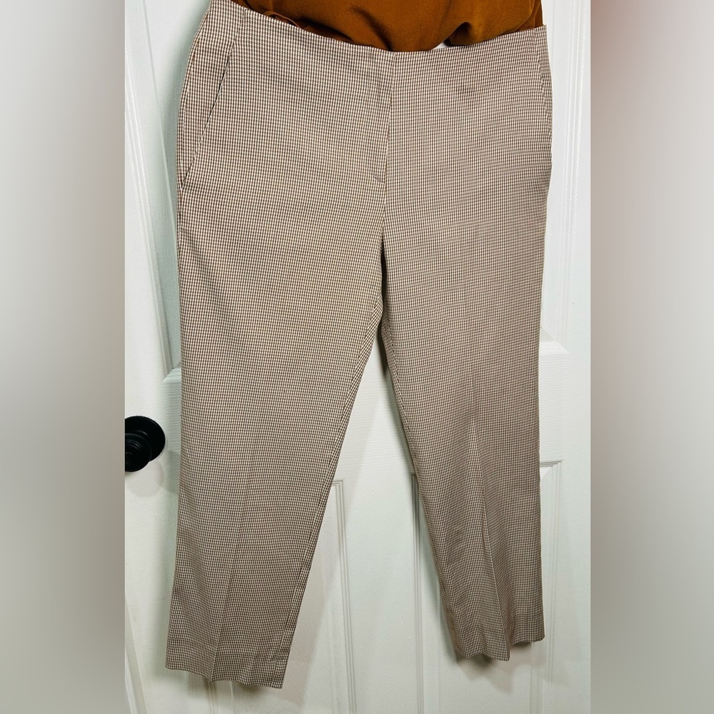 Piazza Sempione Brown and White Checkered Pants